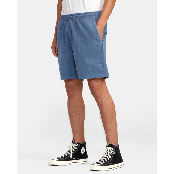 RVCA PTC Elastic Walk Shorts 18" Mens Small 100% Cotton AVYWS00163 Comfy Blue - Picture 3 of 8